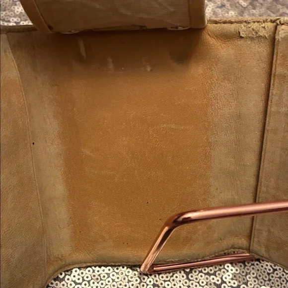 CHANEL Tan Suede Mini Wallet Stars & Hearts VINTAGE Key Holder - Picture 8 of 9